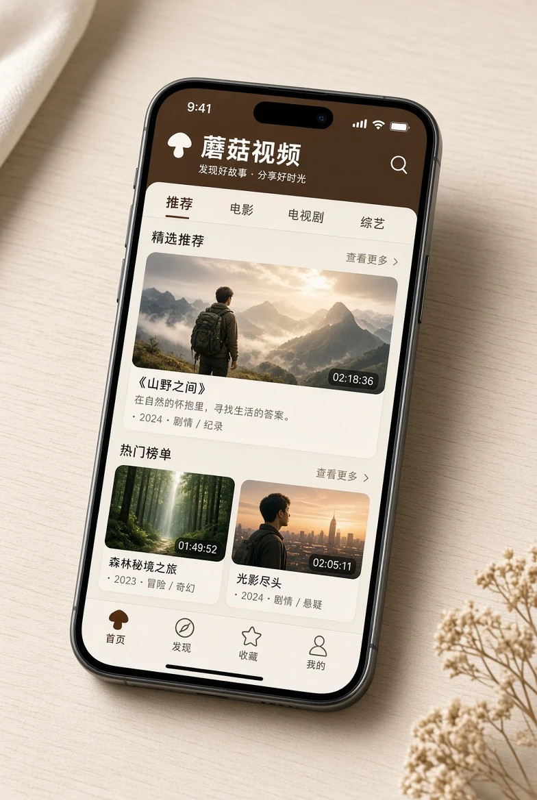 蘑菇视频移动端栏目服务展示